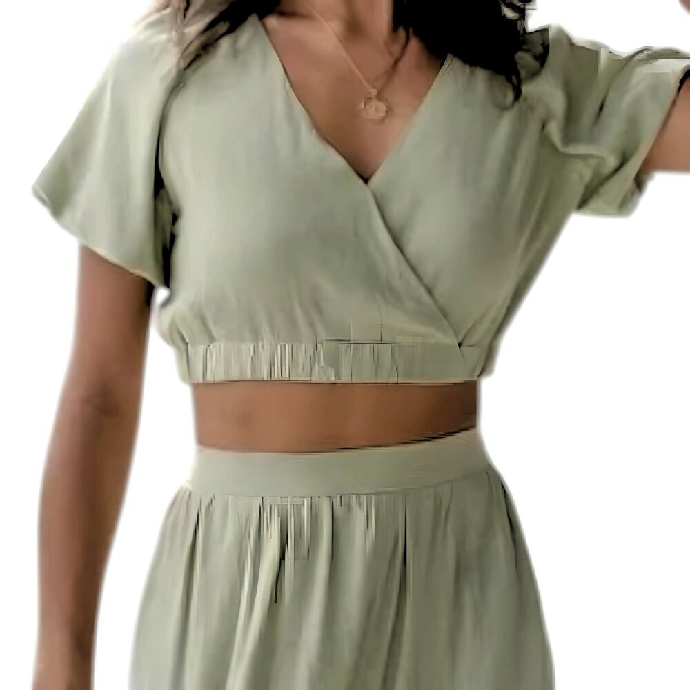 Petal & Pup Sage Green Crop Top